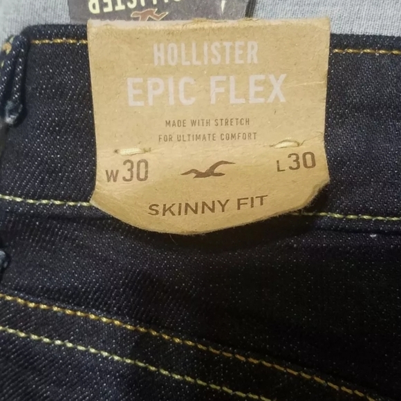 Hollister Men's Dark Wash 30Wx30L Skinny Jeans 🆕️ - Picture 9 of 14